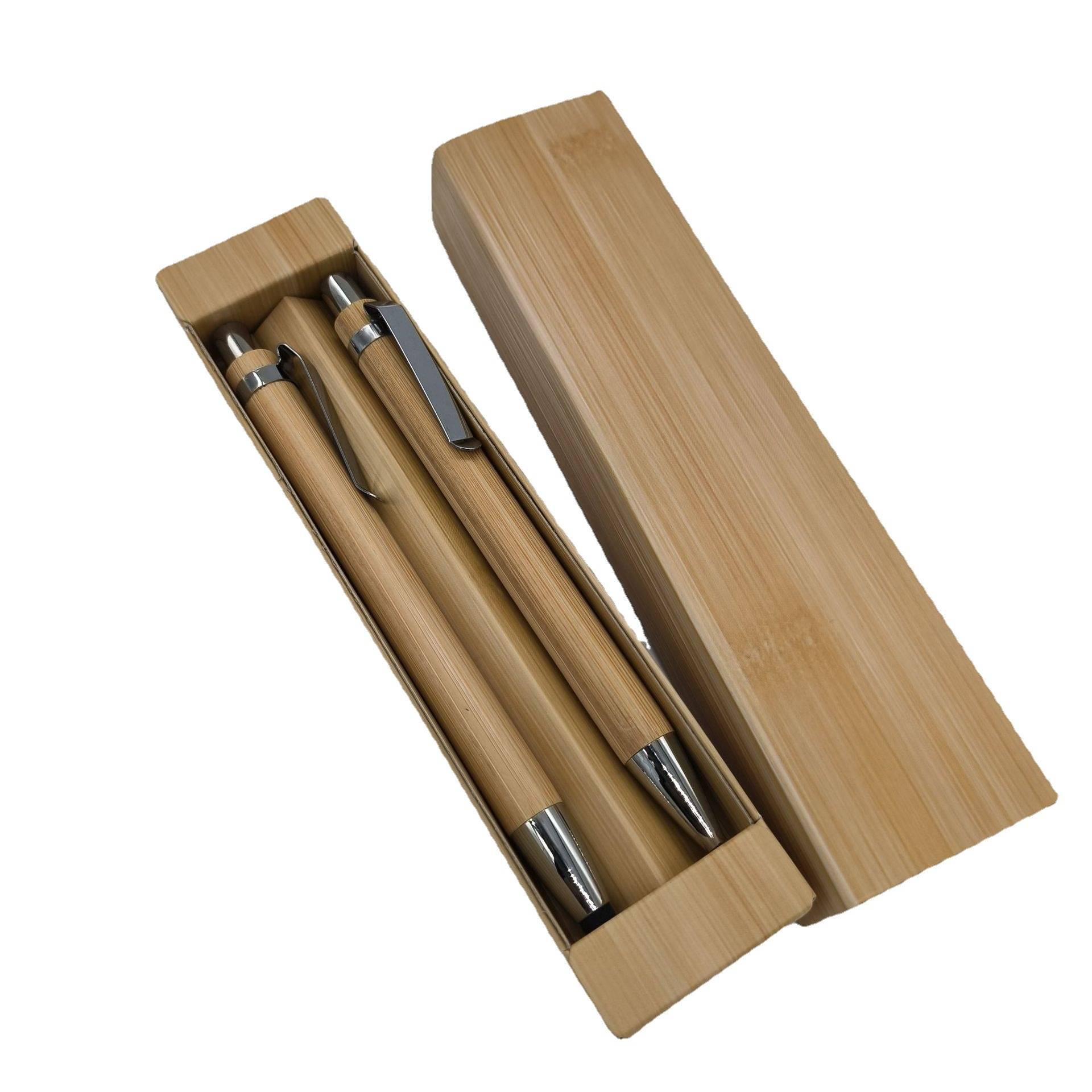 2pcs Bamboo Ballpoint Pen Set 3