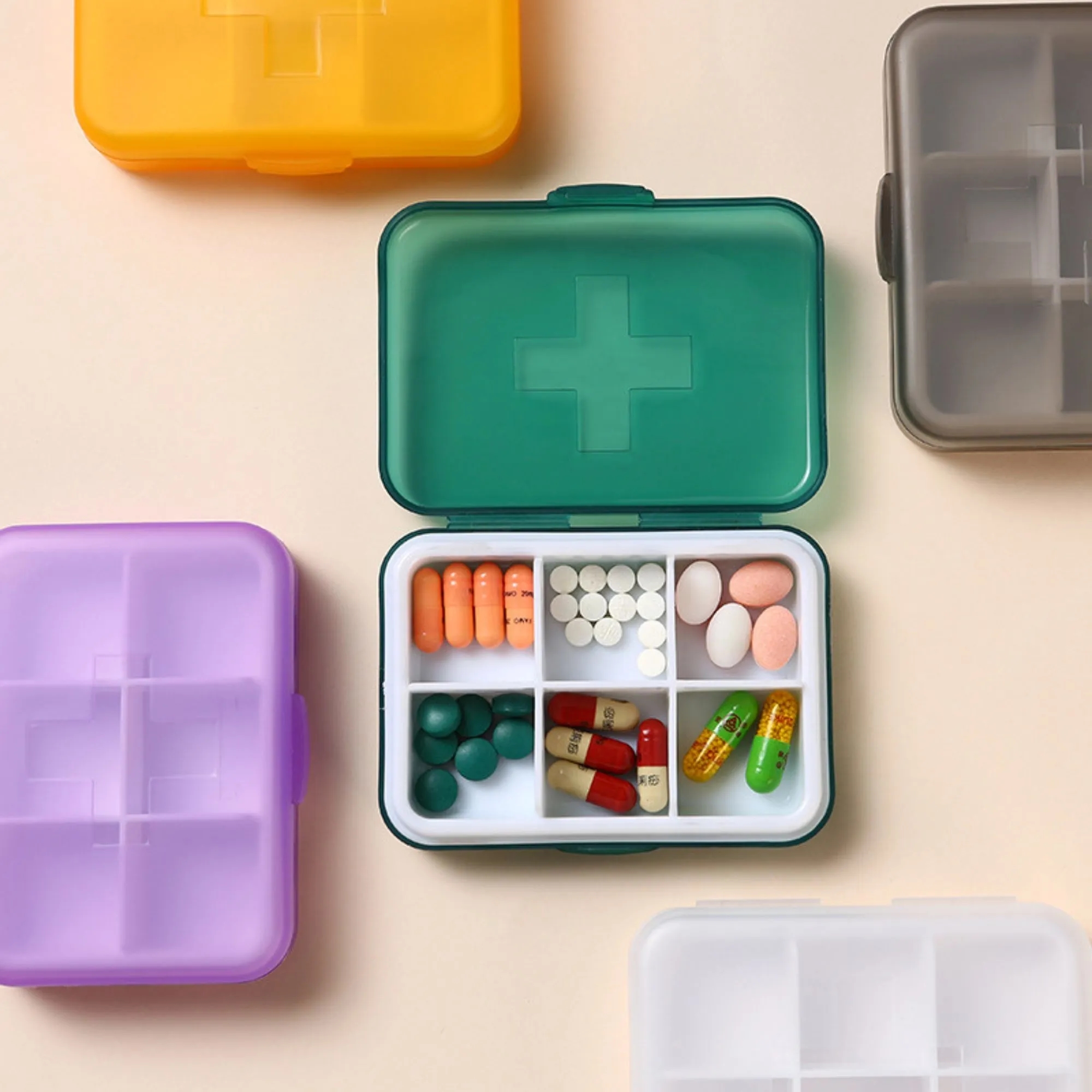 Portable Multi Compartment Small Pill Box 5