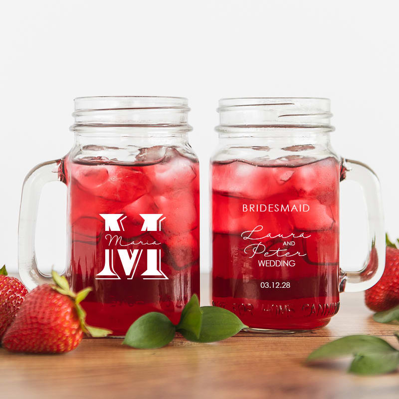 16 Oz Custom Mason Jars With Handles 8