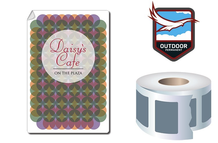 Roll Stickers / Decal - Outdoor Permanent - 5x4 Rectangle Shape 2