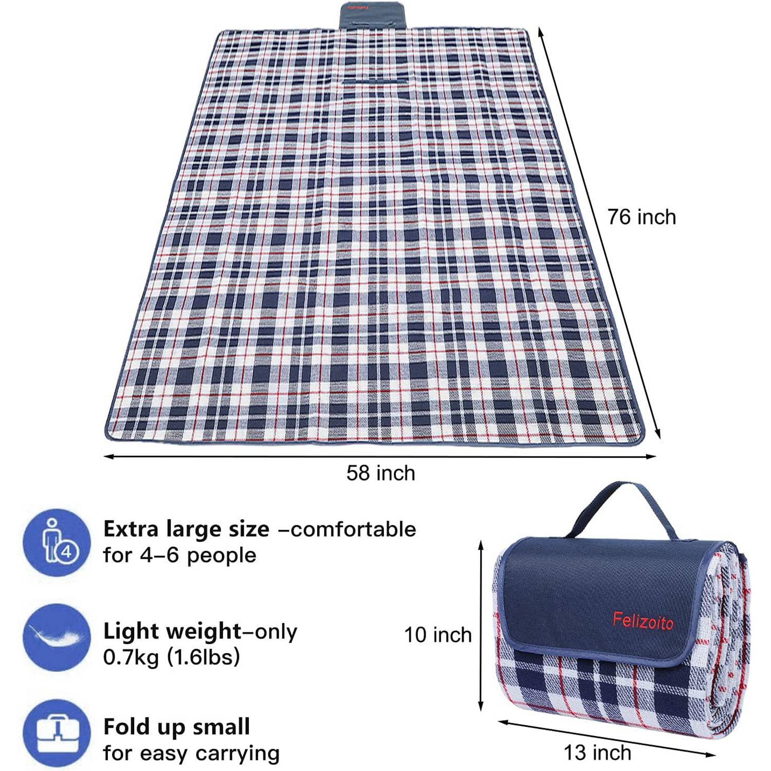 Outdoor Fleece Picnic Blanket Mat 6