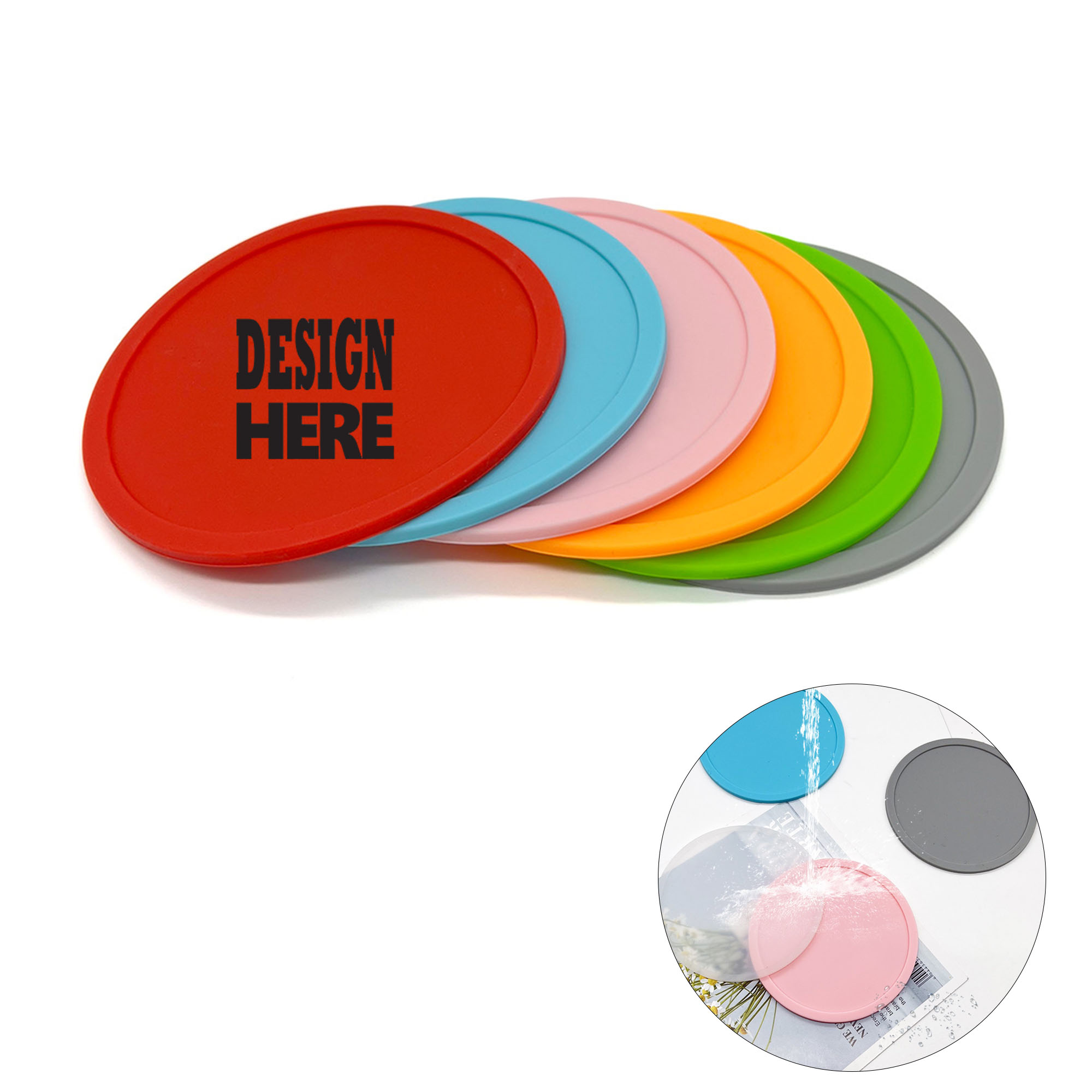 3.54" Colored Silicone Insulated Coaster 2