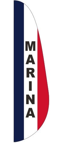 "MARINA" 3' x 12' Message Feather Flag 1