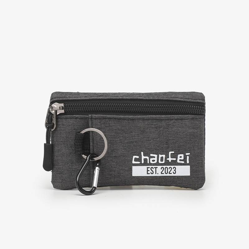 Compact Oxford Zipper Purse Pouch w/ Key Ring 3