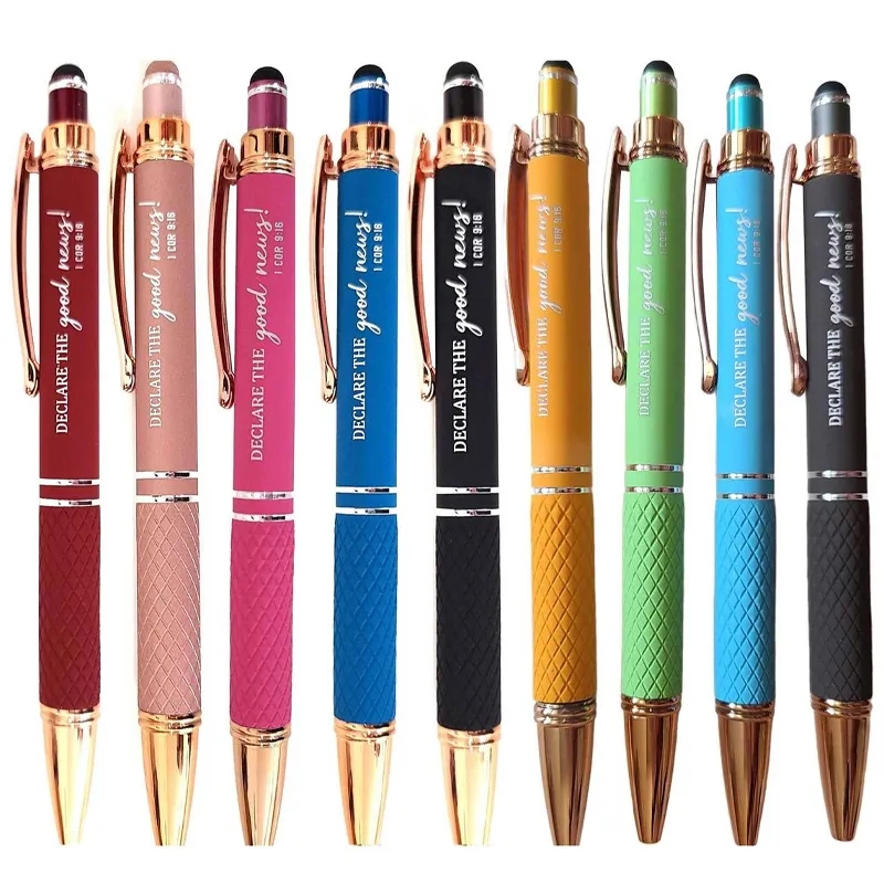 Quilted Grip Softy Metallic Stylus Rose Gold Pen 12