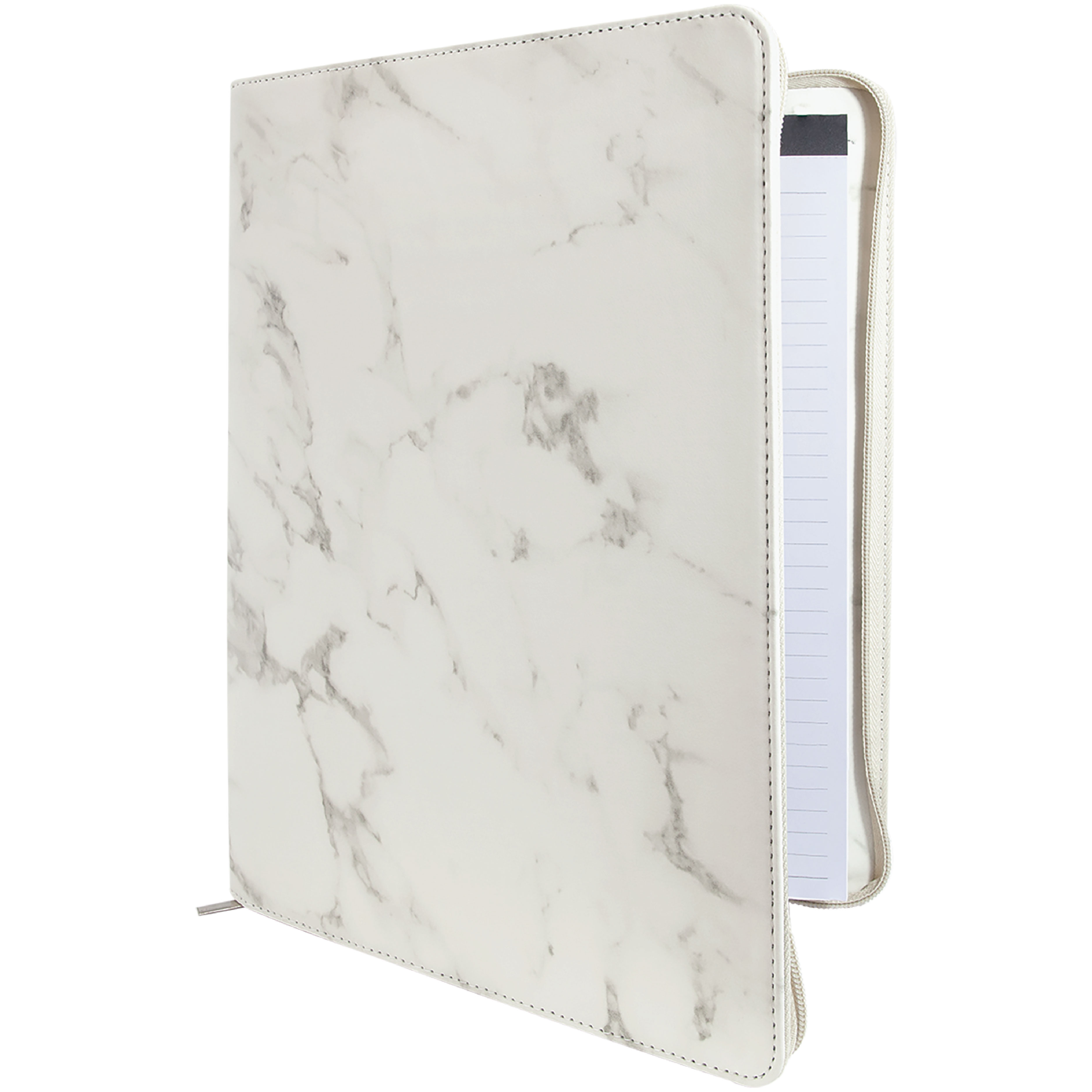9 1/2" x 12" Leatherette Marble Portfolio with Zipper 9