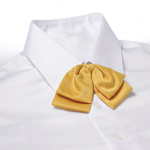 Gold Adjustable Band Polyester Satin Floppy Bow Tie 2
