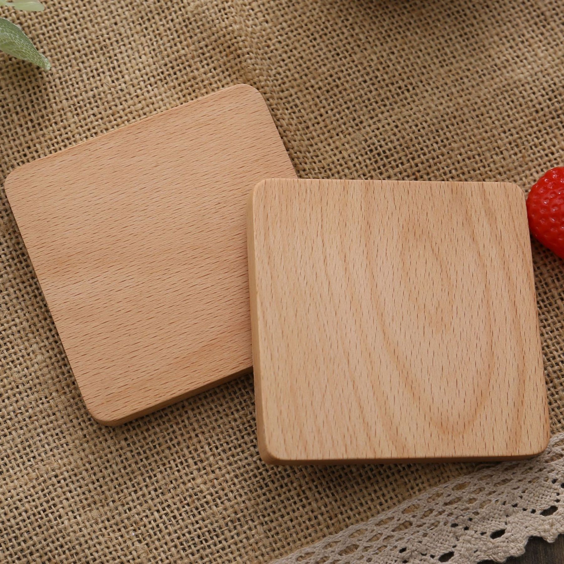 Natural Beech Wood Coaster 18