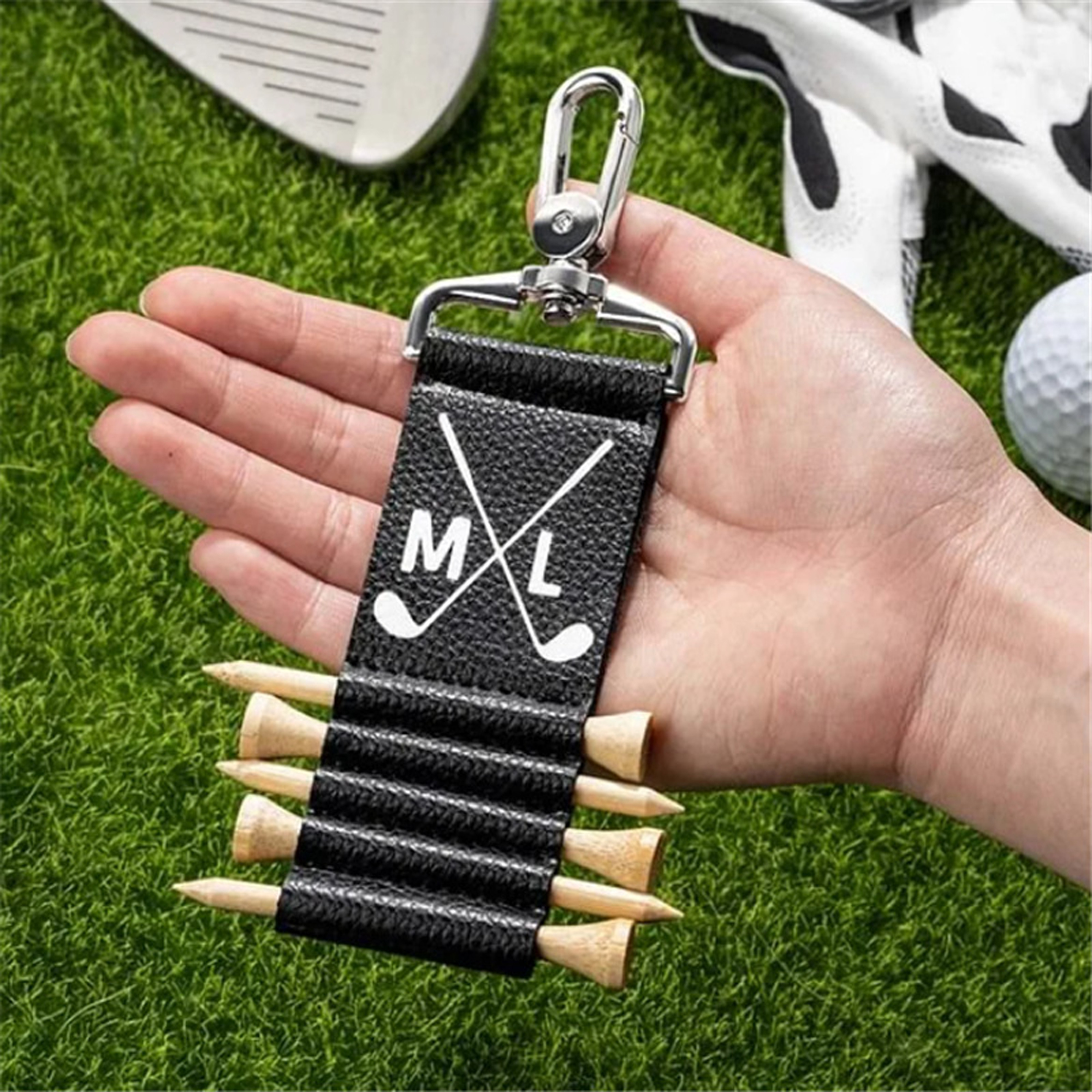 Golf Tee Storage Leather Case 1