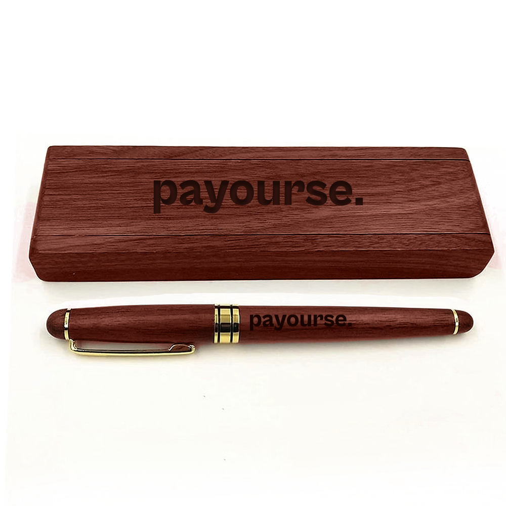 GreenGift - EcoLuxe Rosewood Roller Pen Set 3
