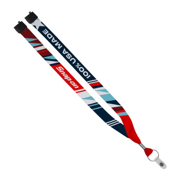 USA Made 0.75" Dye-Sublimated Lanyard with Zinc Crimp & Zinc Split-Ring 28