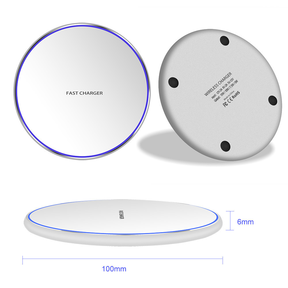 Round Brushed Metal 10W Wireless Charger 2