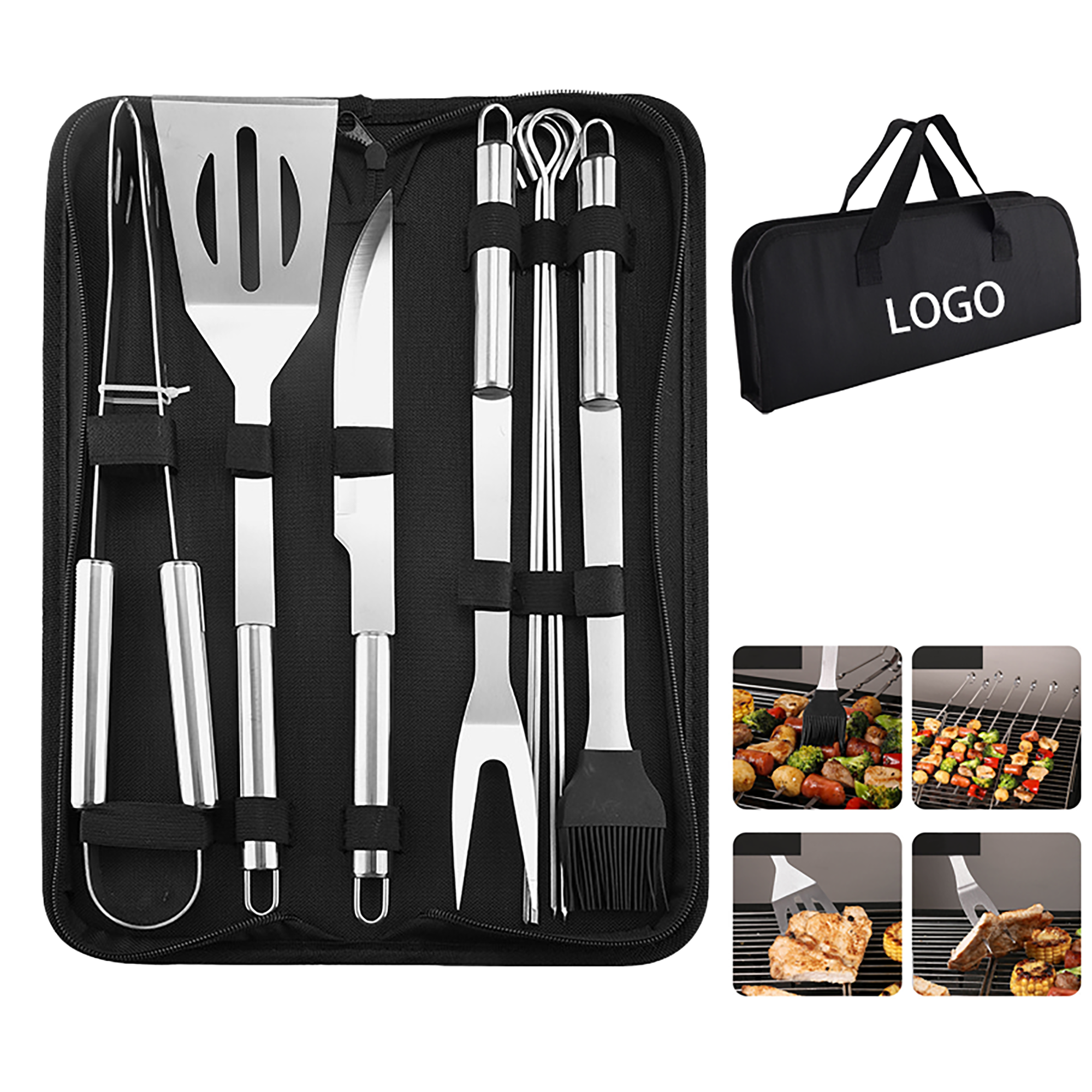 9-Piece Stainless Steel BBQ Tool Set with Case 2