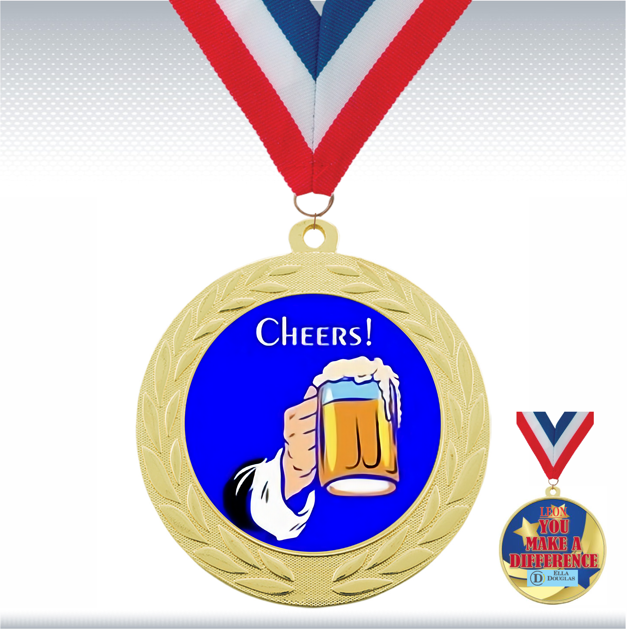 2 3/4" Bright Gold Insert Medal 4