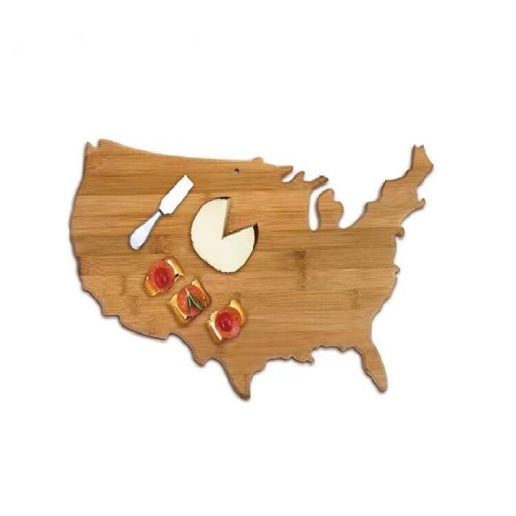 Usa Shape Bamboo Cutting Board 2