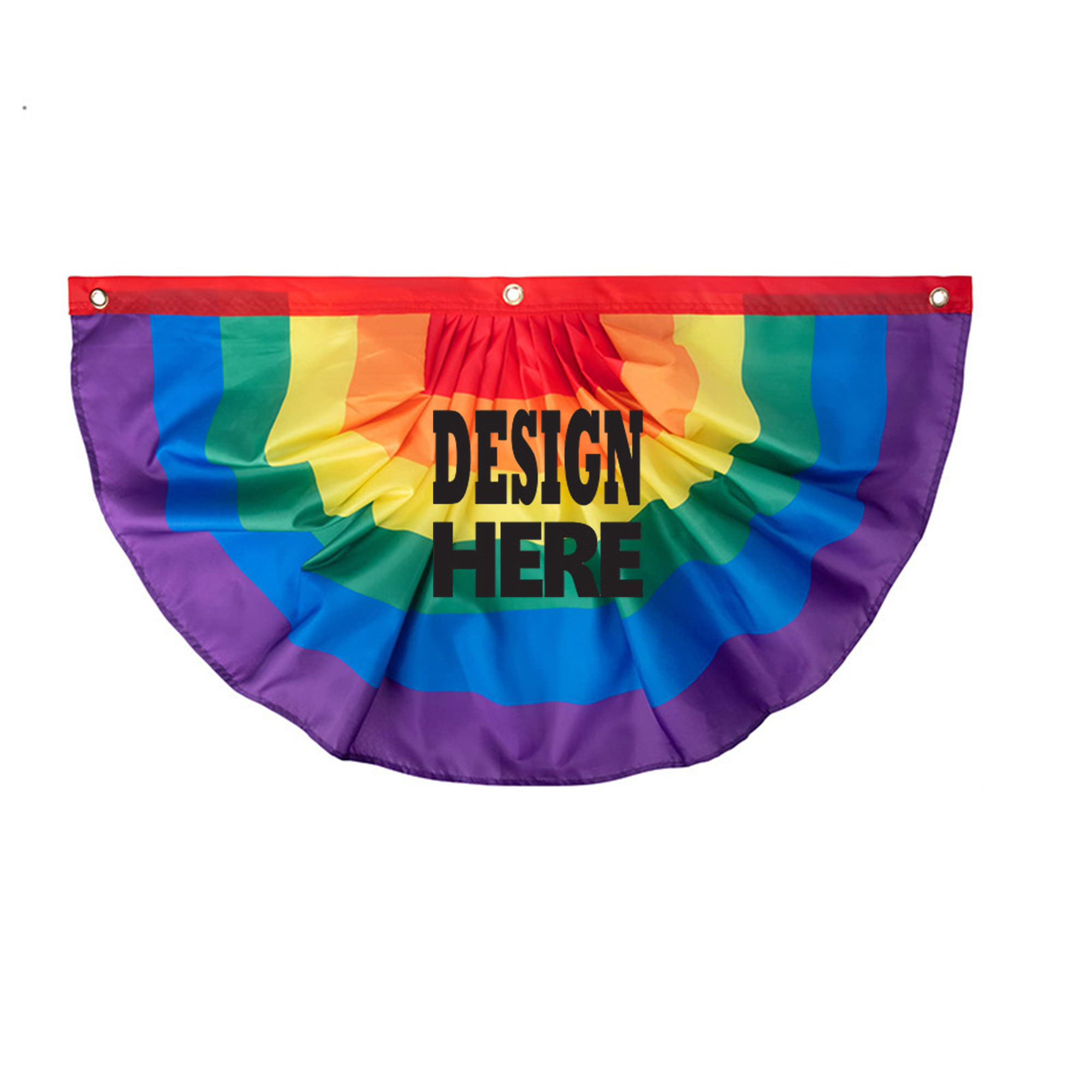 Rainbow Polyester Fan Flag 1