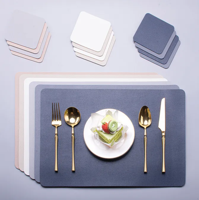 Waterproof Oil-proof Leather Sector Placemat 2