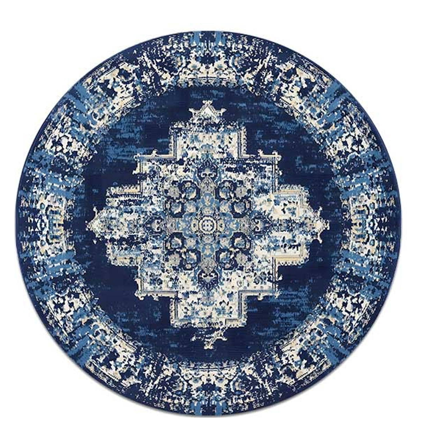23 inch Crystal Velvet Round Vintage Ethnic Rug 7