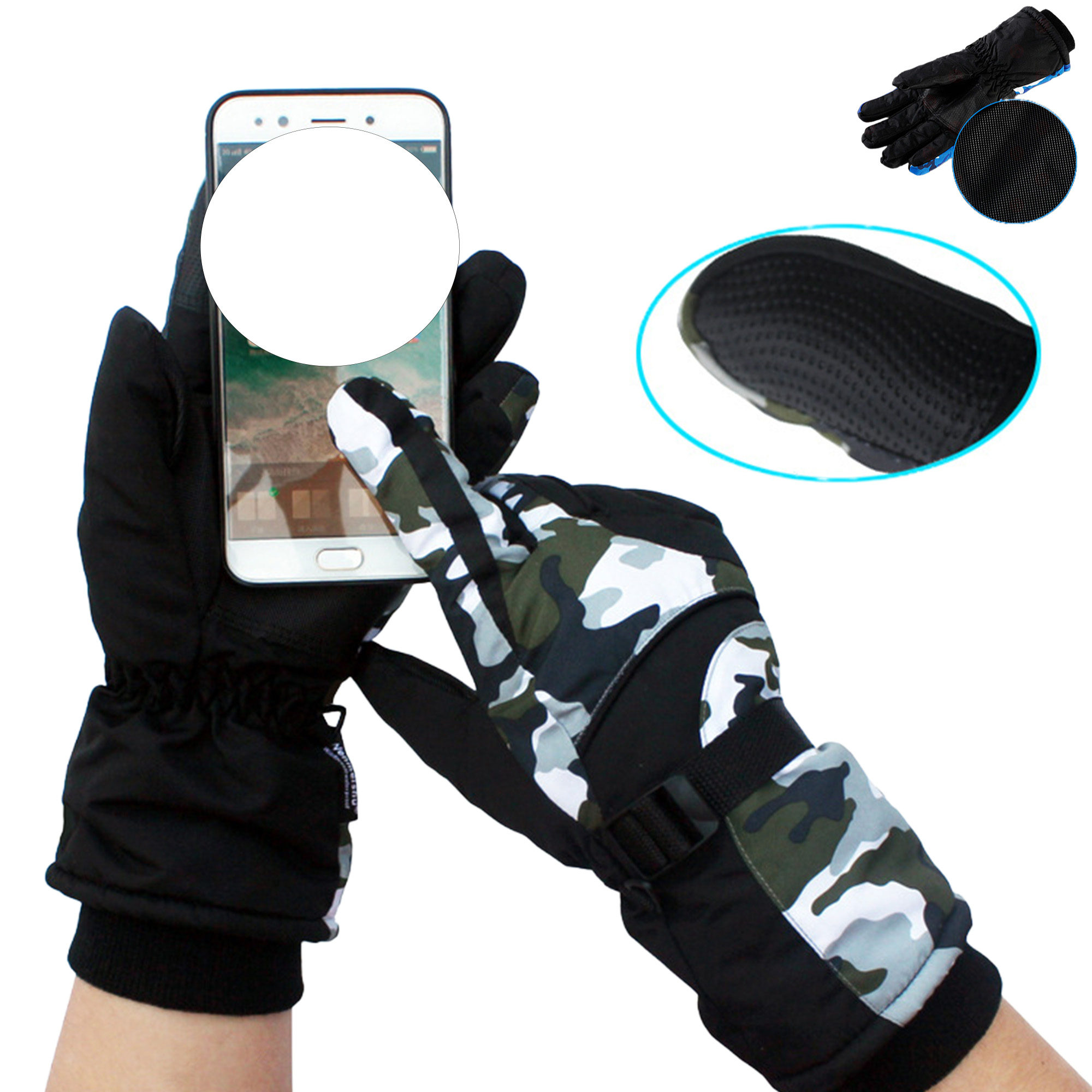 Outdoor Waterproof Touchscreen Custom Logo Snow Gloves 5