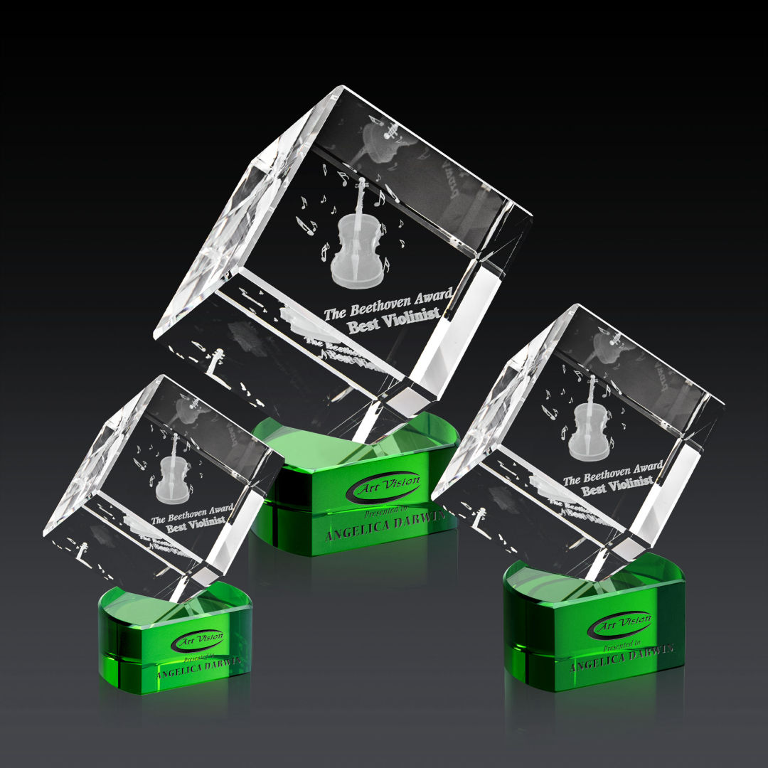 Burrill 3D Award on Paragon Base - Green 2