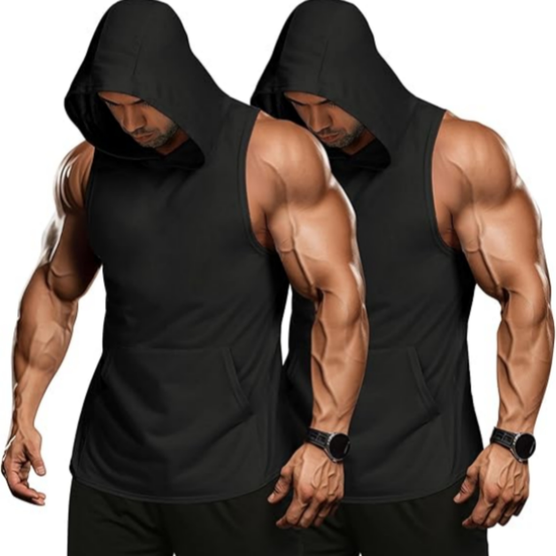Workout Hoodie Muscle Fitting Sleeveless Shirt 5