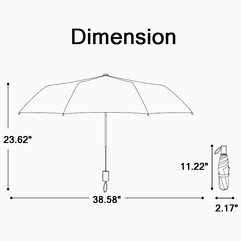Custom Foldable Sun & Wind Proof Umbrella with Wooden Handle 3