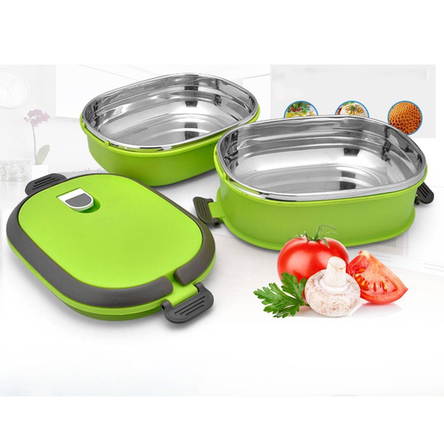 Student Adult Rectangular Sealed Plastic Steel Bento Box 3