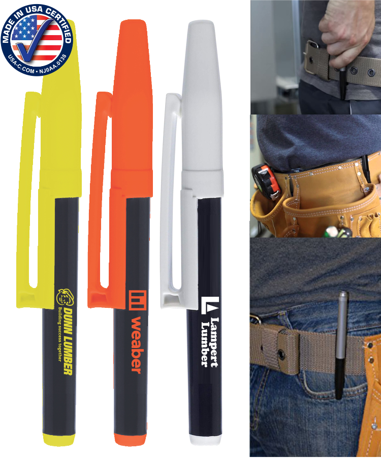 Certified USA Made, "RevMark" Bright Series Fine Point Permanent Marker with Belt Clip 1