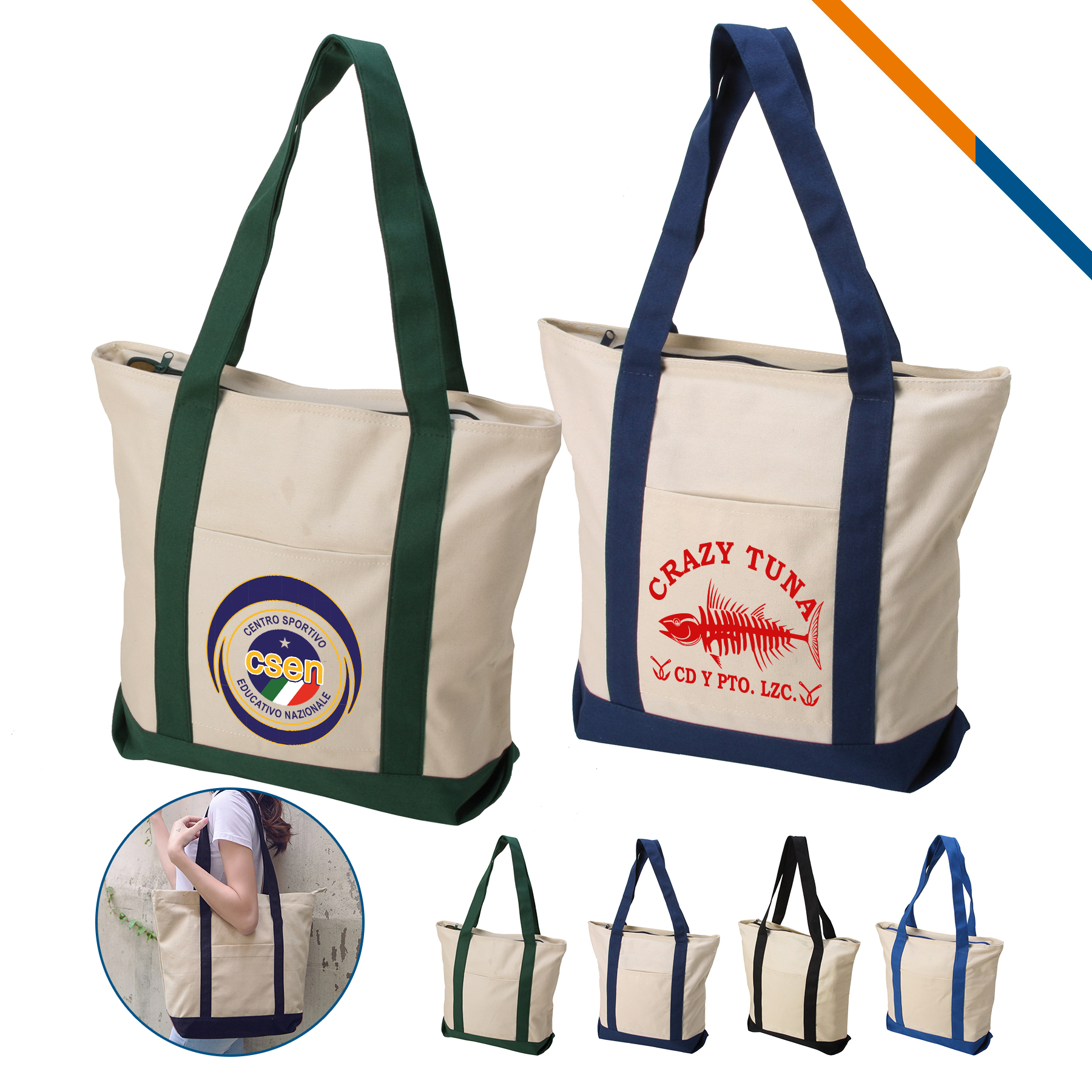 Eco Cotton Shopping Bag, custom tote bag with logo imprint 2
