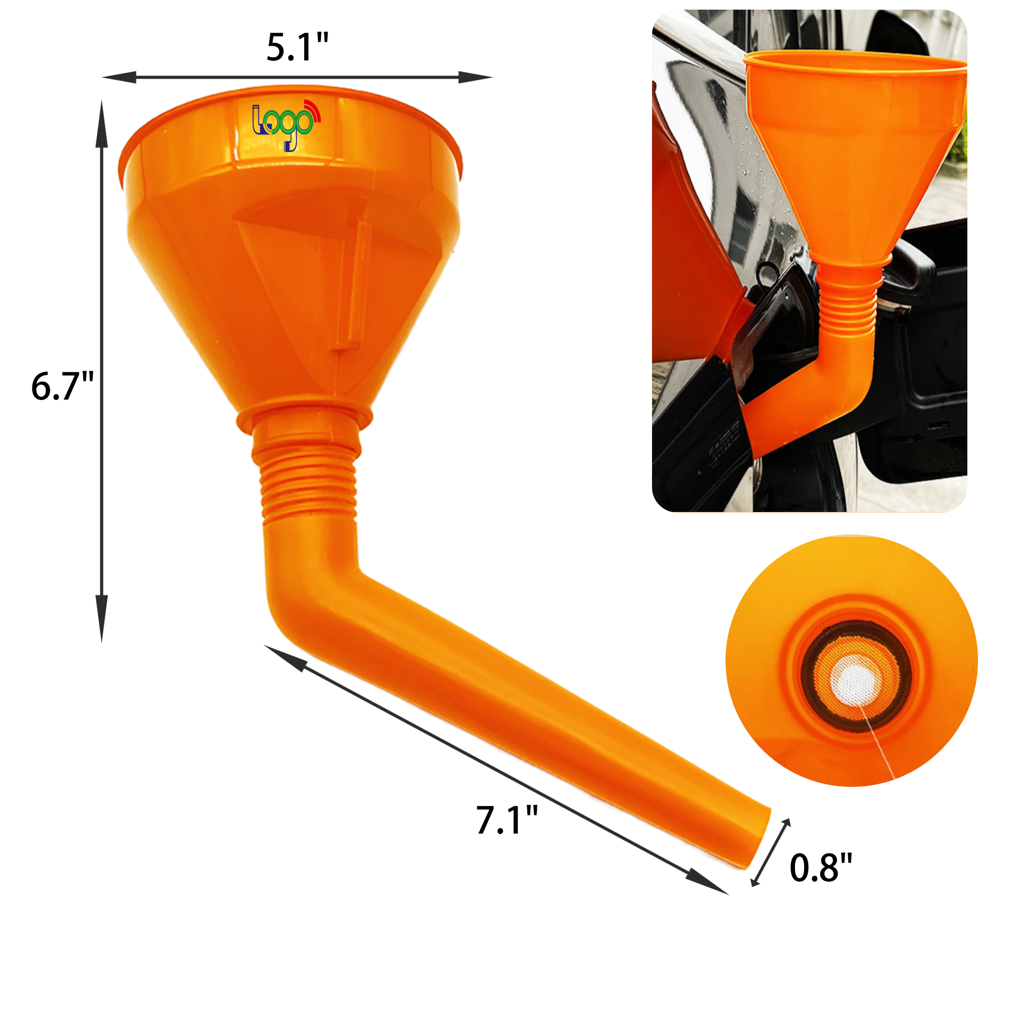 MOQ 50 PCS Safe Portable Auto Fuel Funnel 2