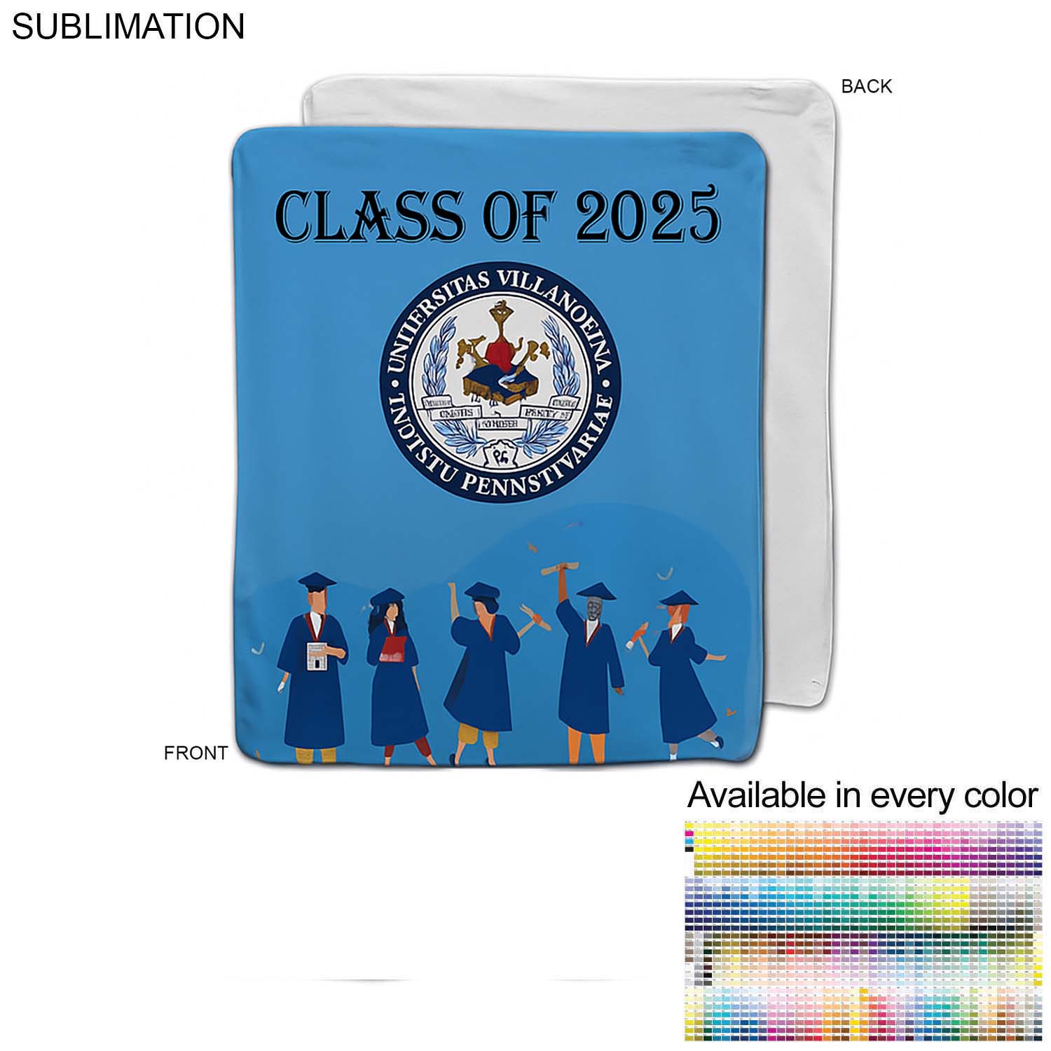 Graduation Blanket in Ultra Soft and Smooth Microfleece, 50x60, Couch size, Sublimated 2