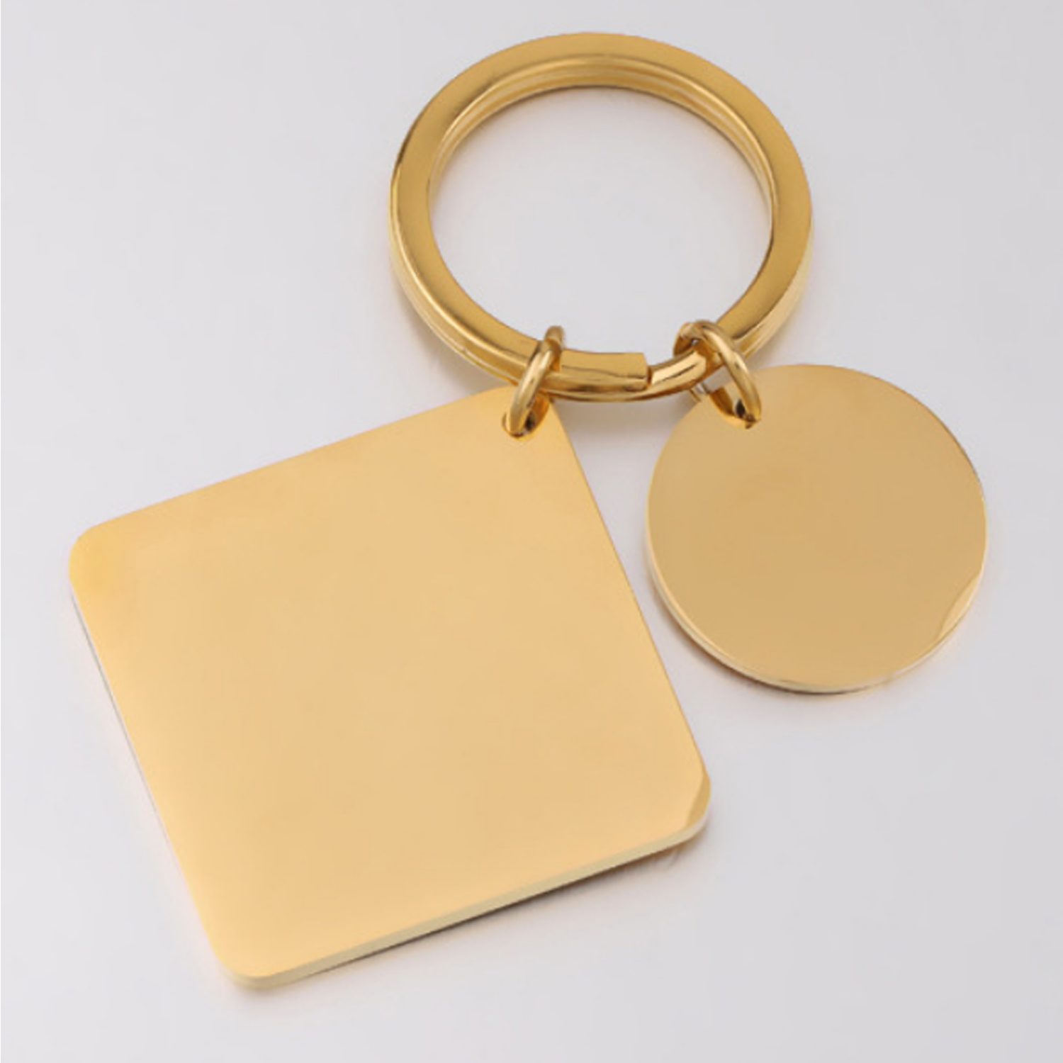 Square Stainless Steel Tag Key Chain 3