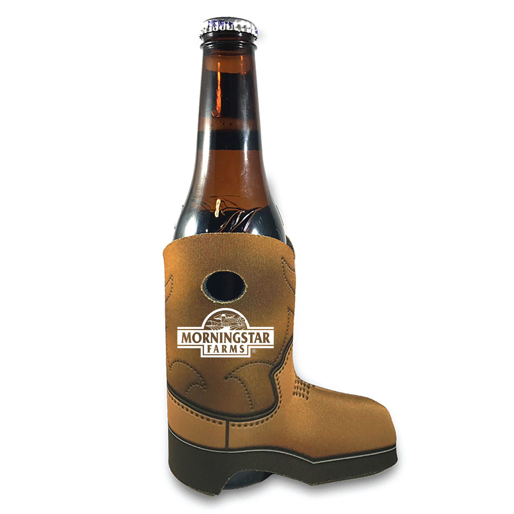 Cowboy Boot Shape Premium Foam Bottle Cooler-Full Color, custom koozie with logo imprint 2