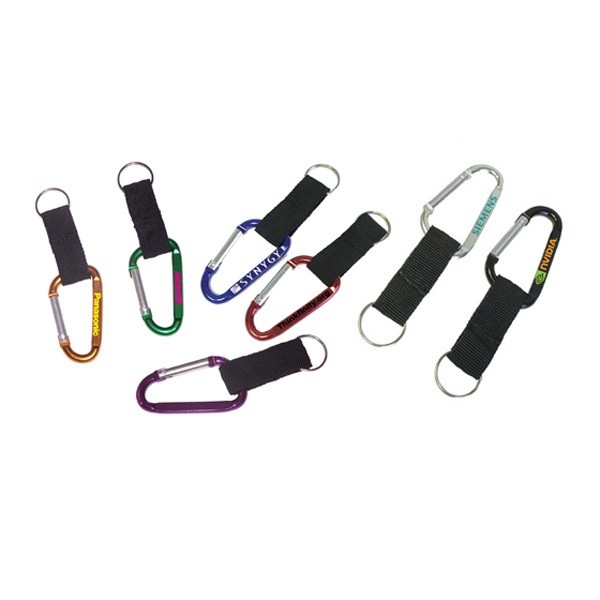 Carabiner with strap and split key ring