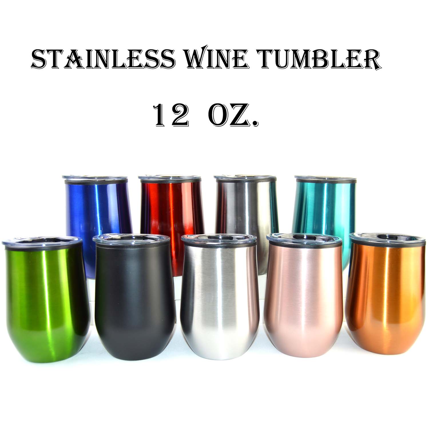 12 oz Stemless Wine Tumbler with polypropylene lining. 1