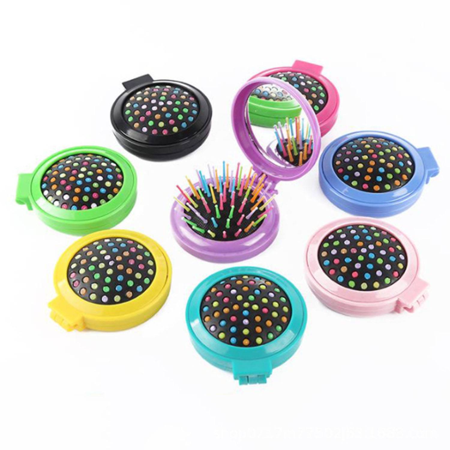 Mini 2-in-1 Plastic Pop-Up Mirror Brush 9