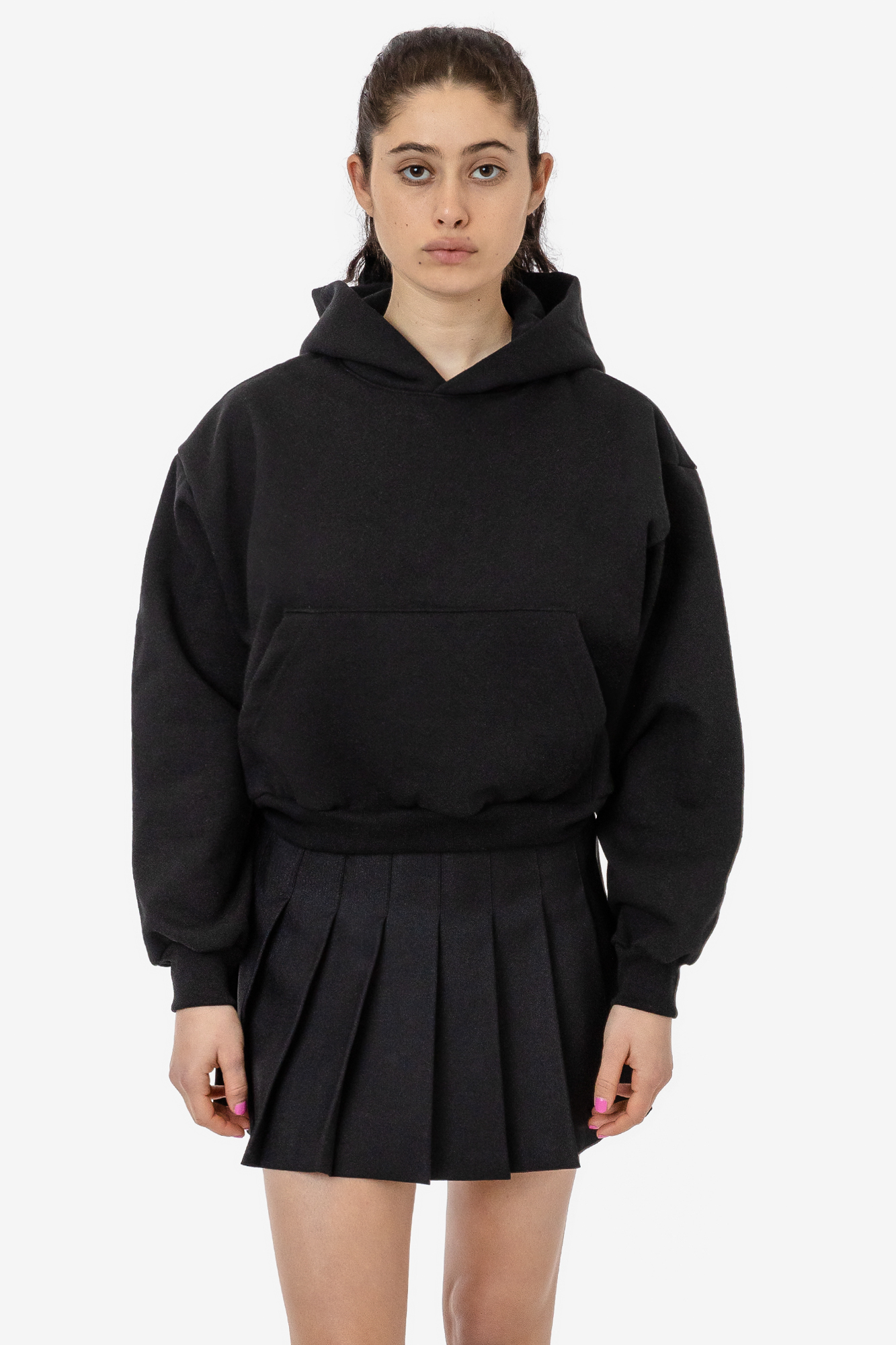 WOMEN'S 14 OZ HEAVY FLEECE CROPPED HOODIE 9