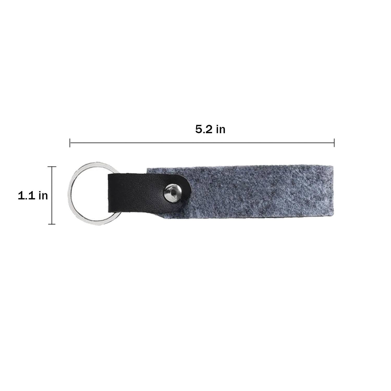 Compact Lightweight PU Leather Felt Keychain 5