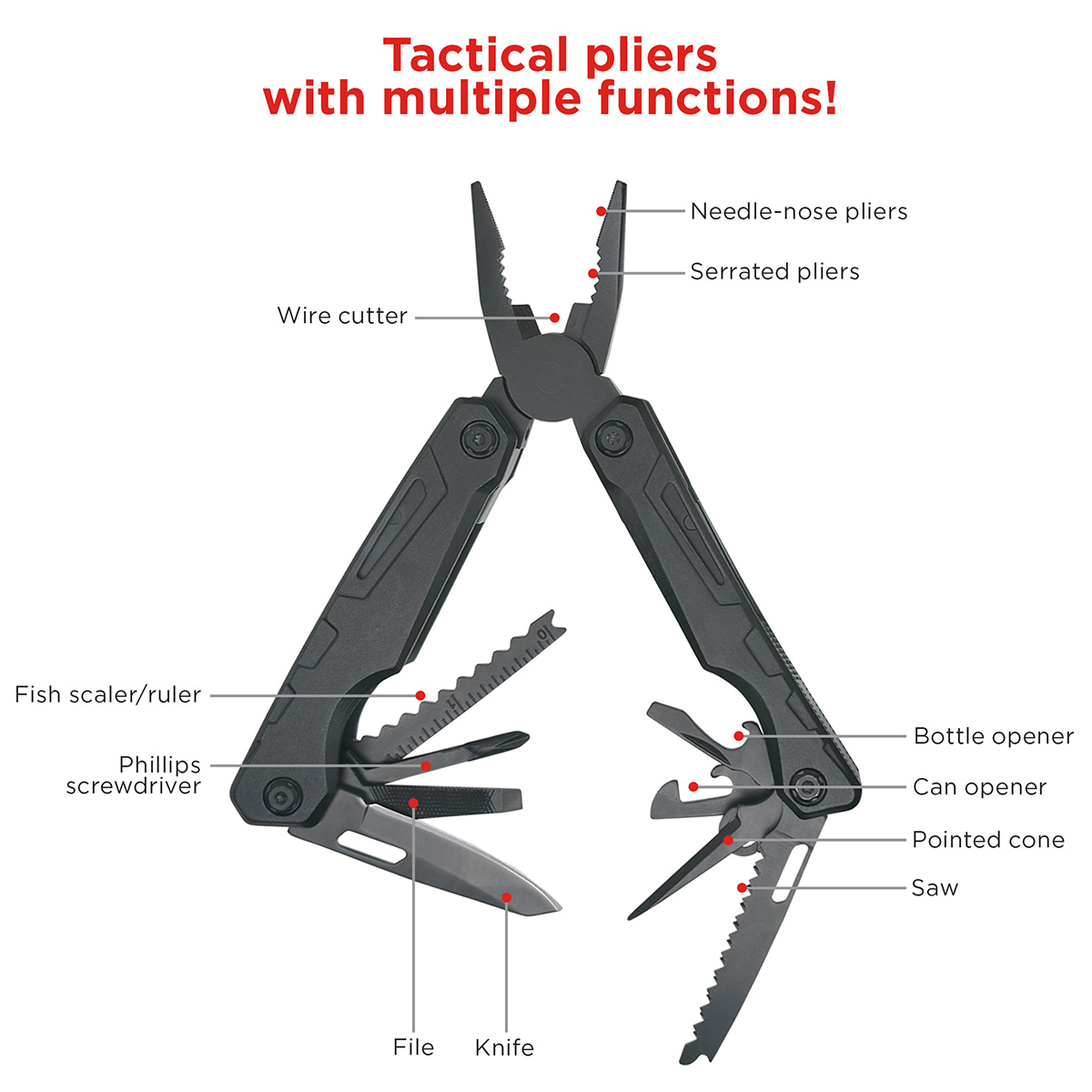 Best Buddy Tools® Tactical Survival Multi-Tool Pliers 6