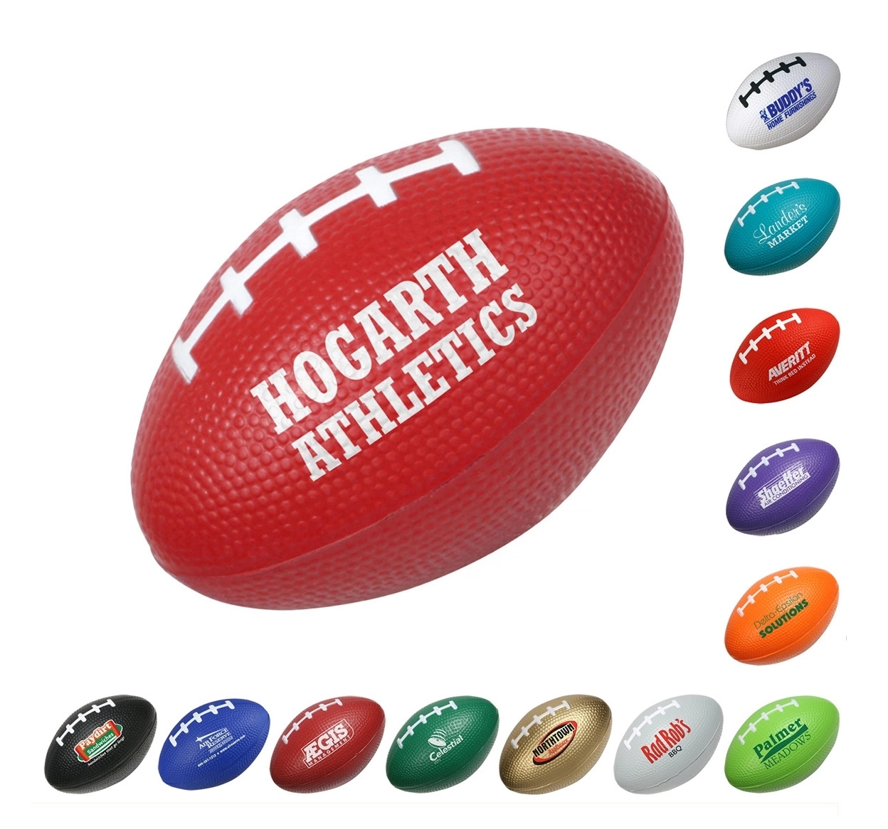 Football Stress Reliever, custom stress ball with logo imprint 1