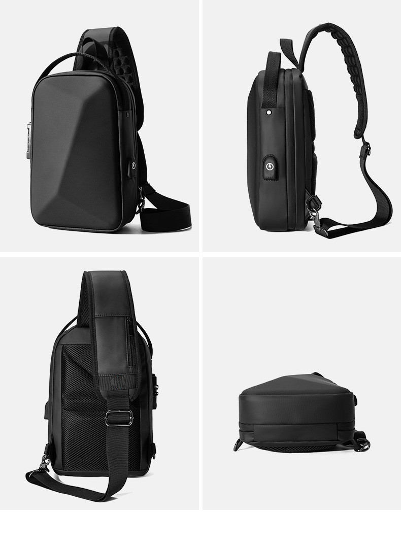 Anti Theft Hard Shell Crossbody Sling Bag with USB Port 4