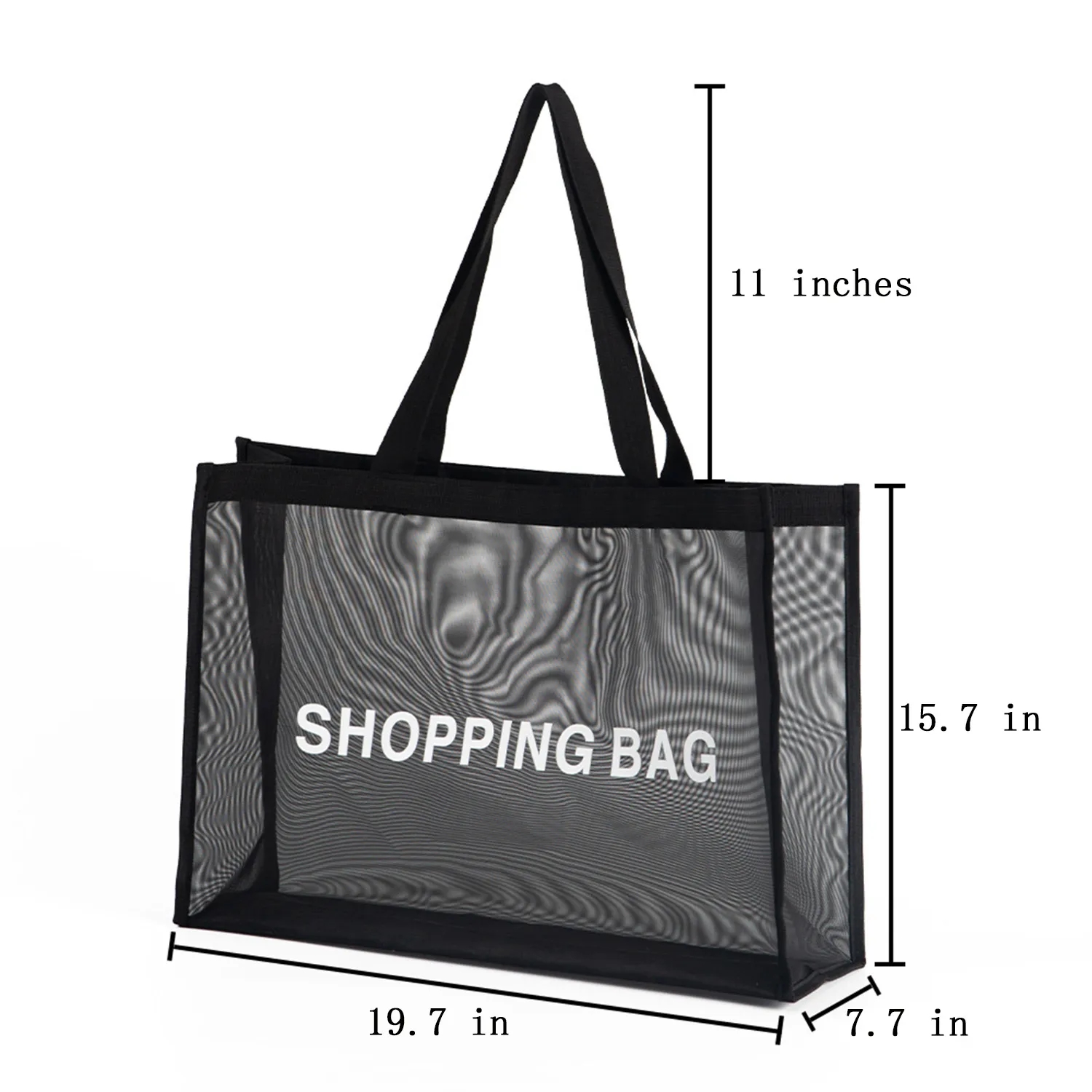 Large Capacity Mesh Beach Tote Bag, custom tote bag with logo imprint 5