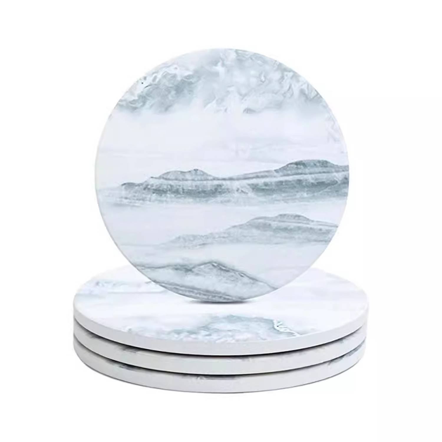 Round Ceramic Insulating Coaster Set 4