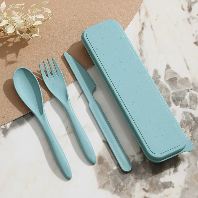 Eco-Friendly 3-in-1 Wheat Straw Utensil Set 8