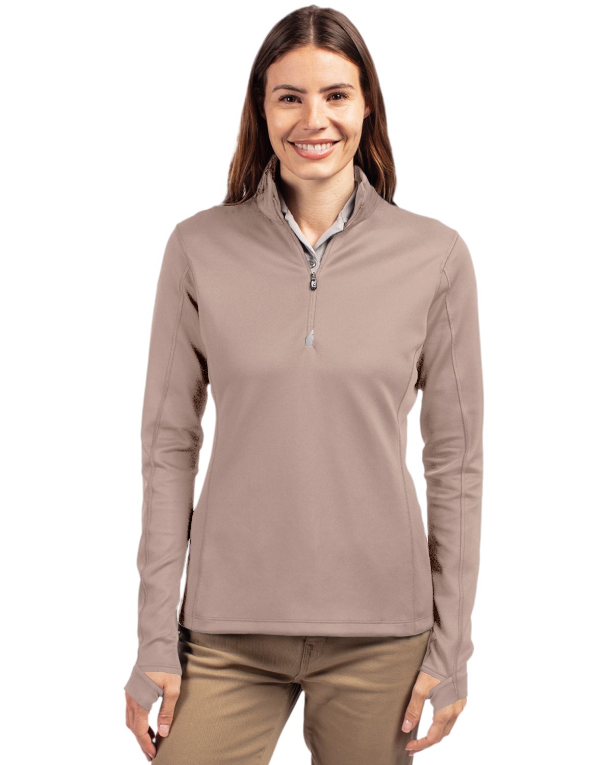 Cutter & Buck Traverse Recycled Smooth Stretch Womens Quarter Zip Pullover 39