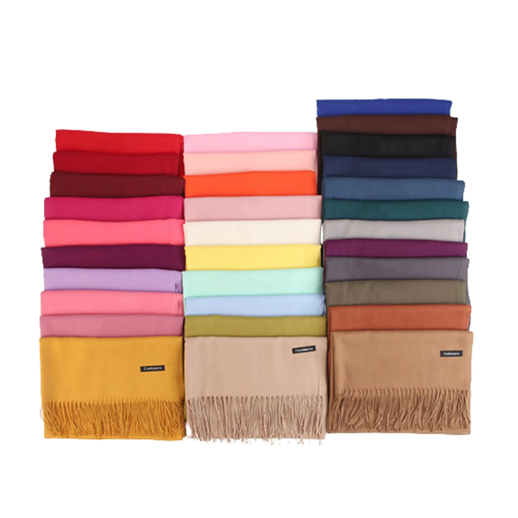 Cashmere Pashmina Woven Scarf With Fringes 3