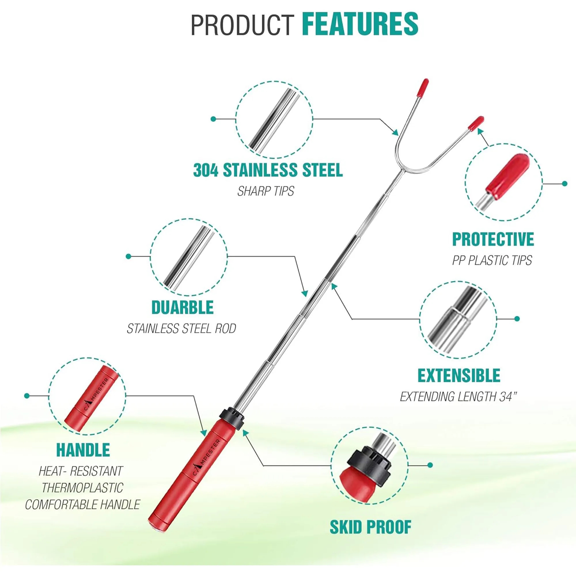 34 Inch Swivel Barbecue Fork 13