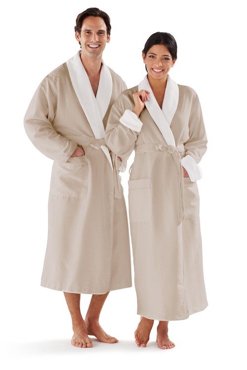 Microfiber Shawl Collar Bathrobe w/ french terry lining 5