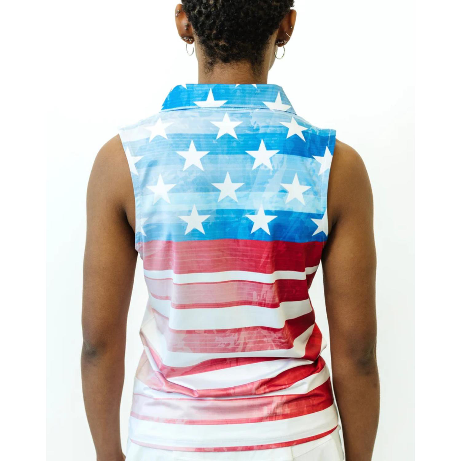 YATTA Golf® - Patriot women's Moisture Wicking non iron Golf Polo Shirt 1