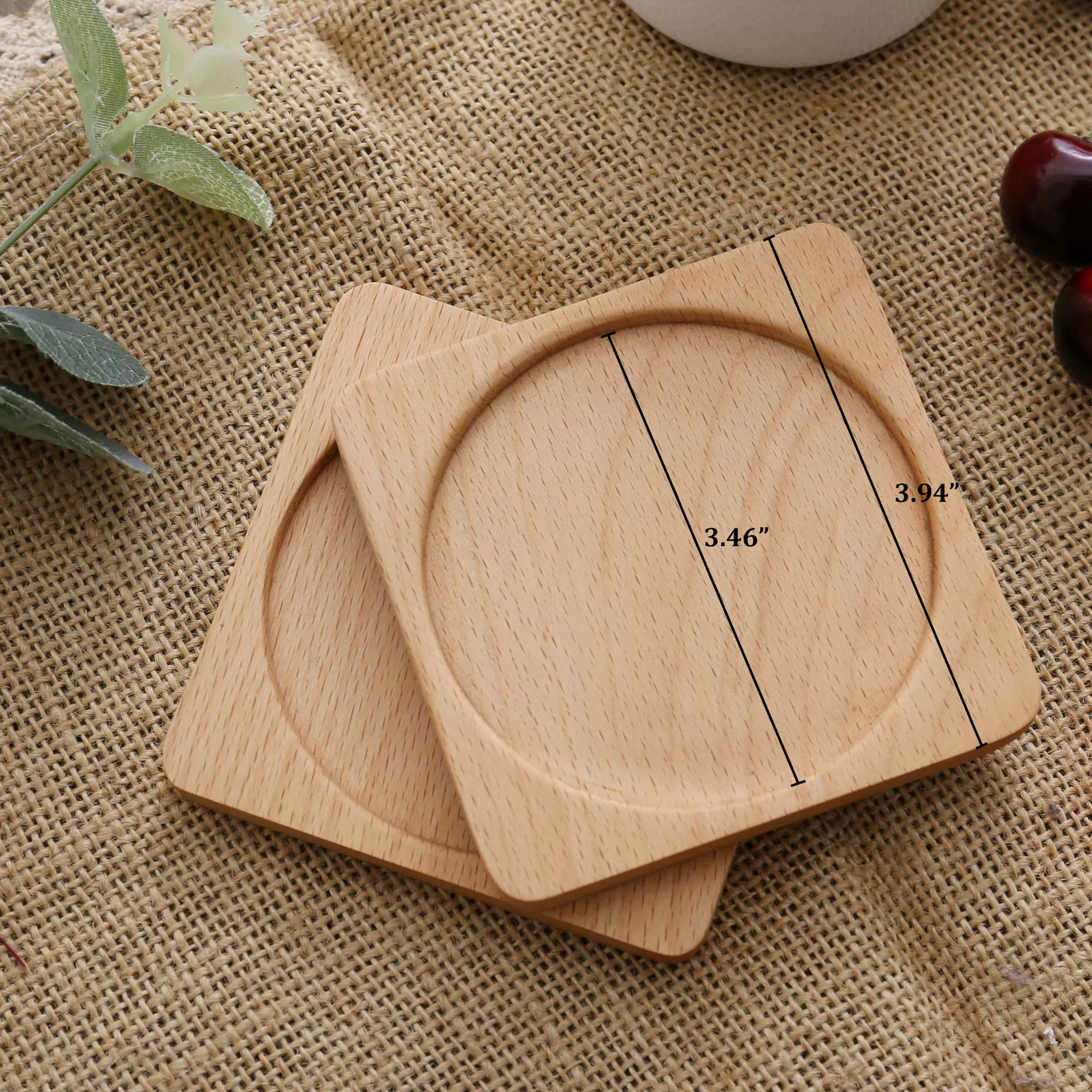 Wooden Coaster with Lip 3